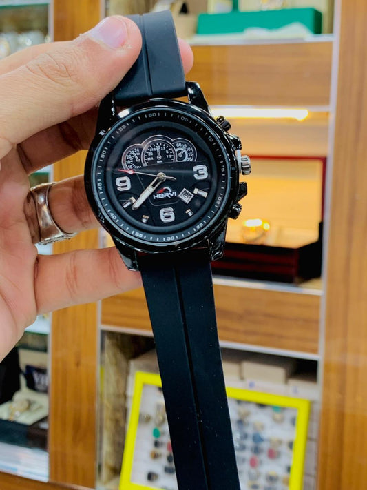 Sports Watch with Rubber Strap