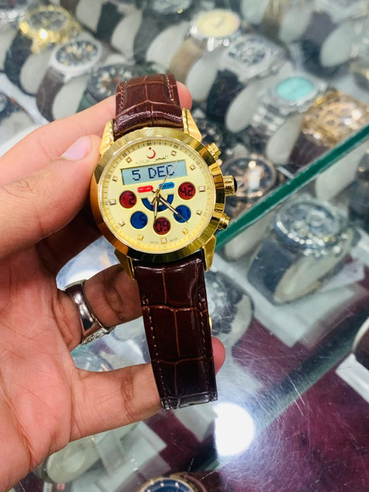 Al-Fajr Dual-Display Analog & Digital Watch