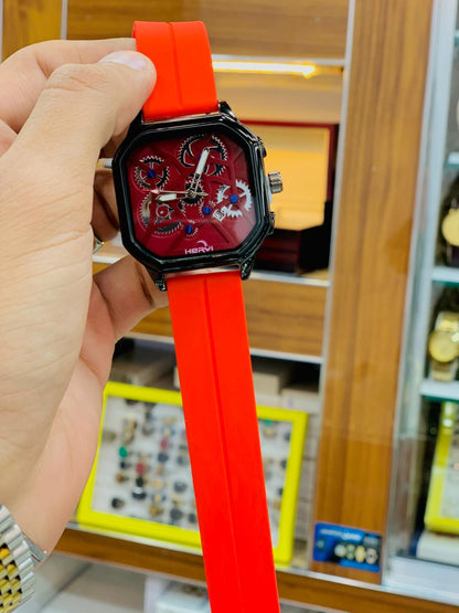 Sports Watch with Rubber Strap