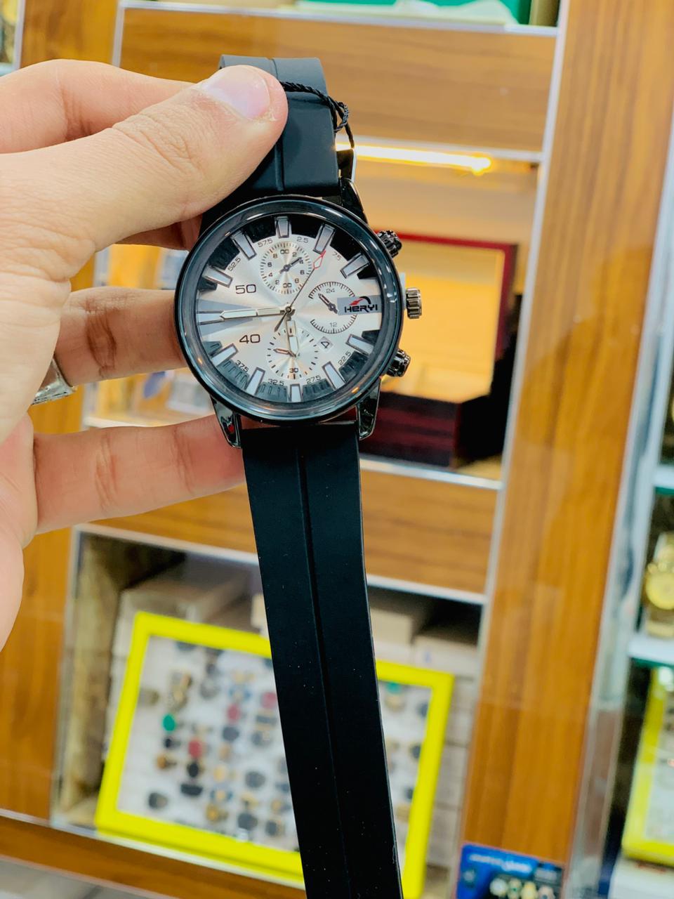 Sports Watch with Rubber Strap