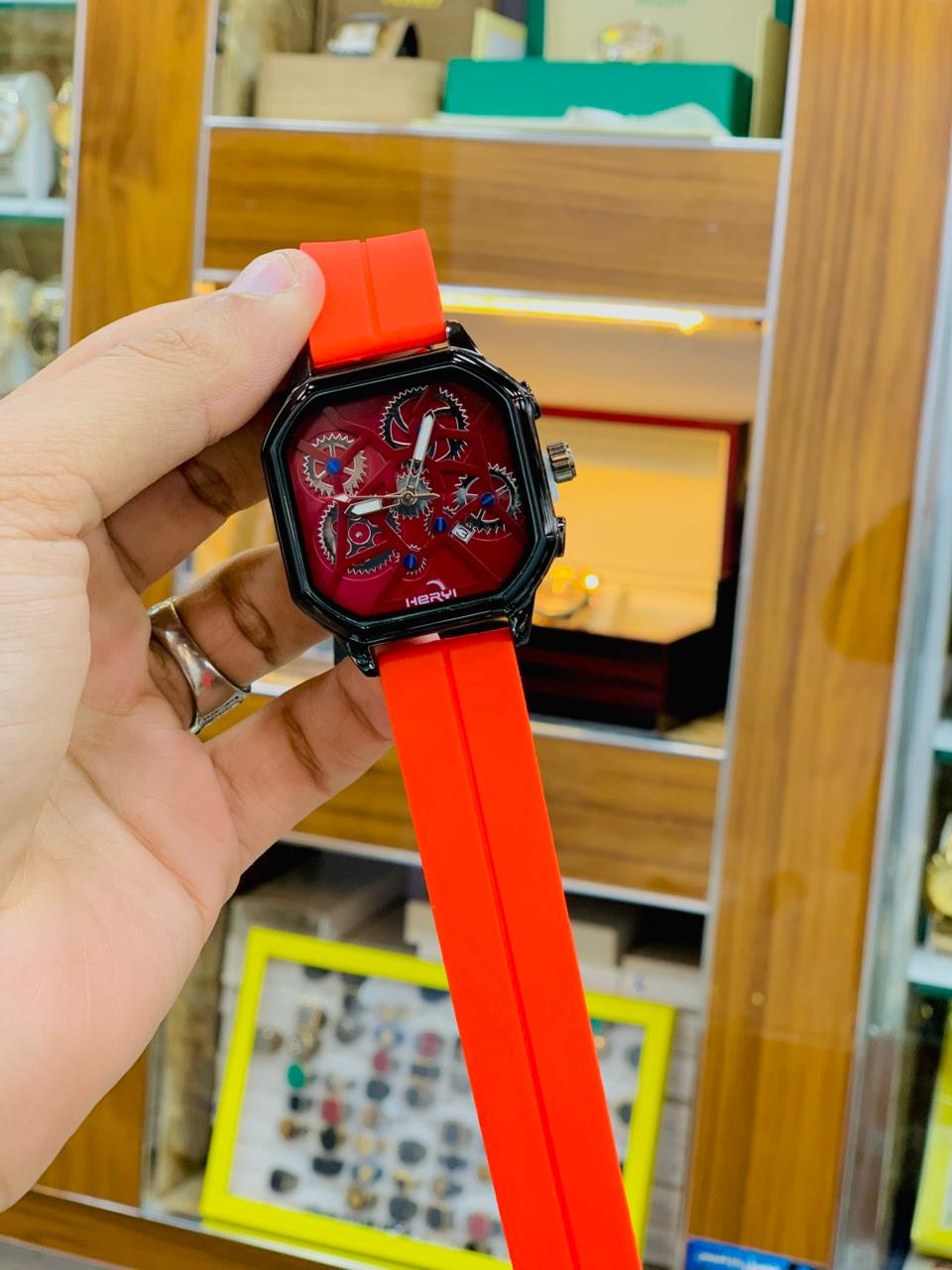 Sports Watch with Rubber Strap