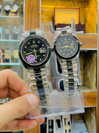 Classic Two-Tone Couple Dial Luxury Watch