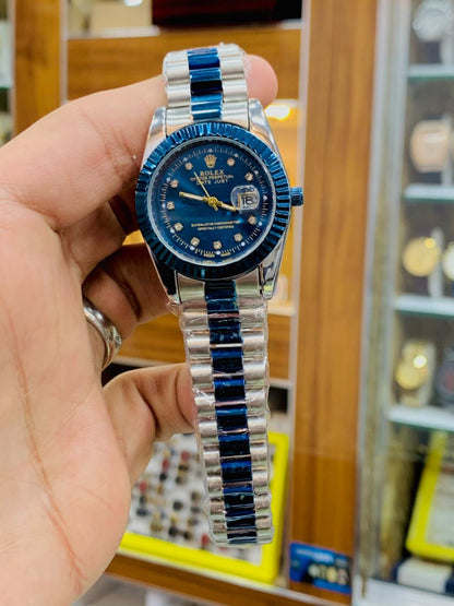 Classic Two-Tone Black Dial Luxury Watch – Datejust Style