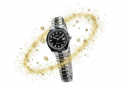 Classic Two-Tone Black Dial Luxury Watch – Datejust Style
