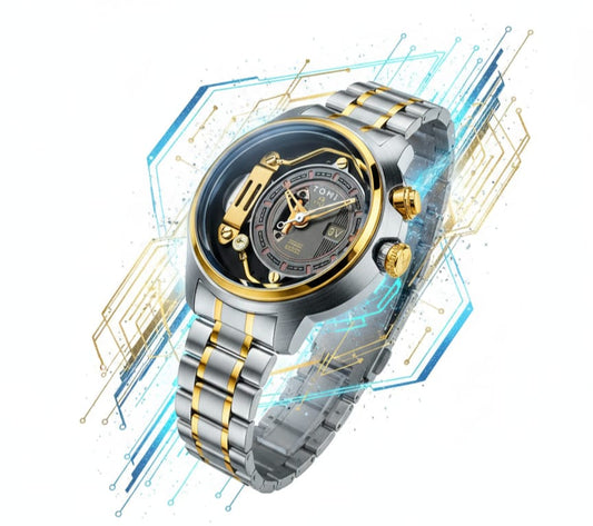 Tomi Avant-Garde Creative Dial Watch – Silver & Gold Edition