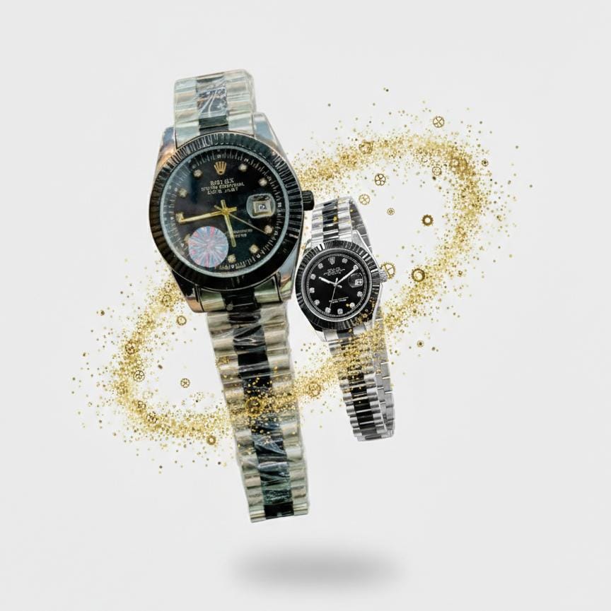 Classic Two-Tone Couple Dial Luxury Watch