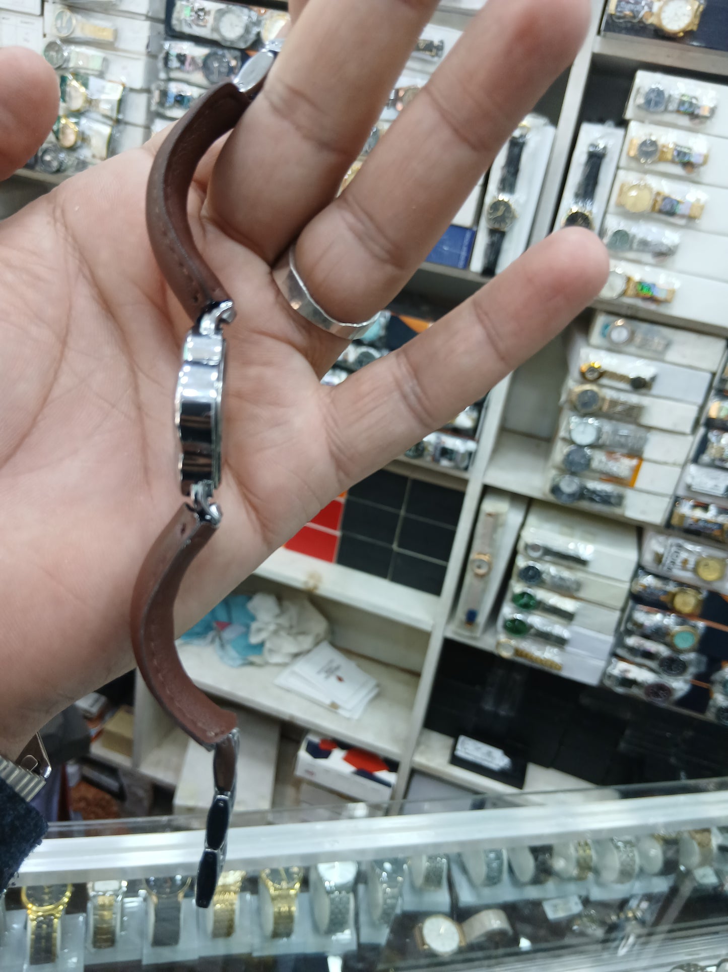 Ladies' Trendy Leather & Chain Bracelet Watch – Geometric & Clover Collection